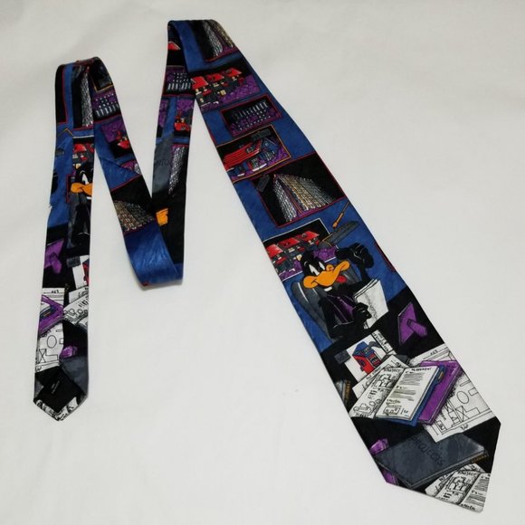 Lot of 2 Cartoon Printed Neck Ties Mickey & Daffy - Picture 4 of 7